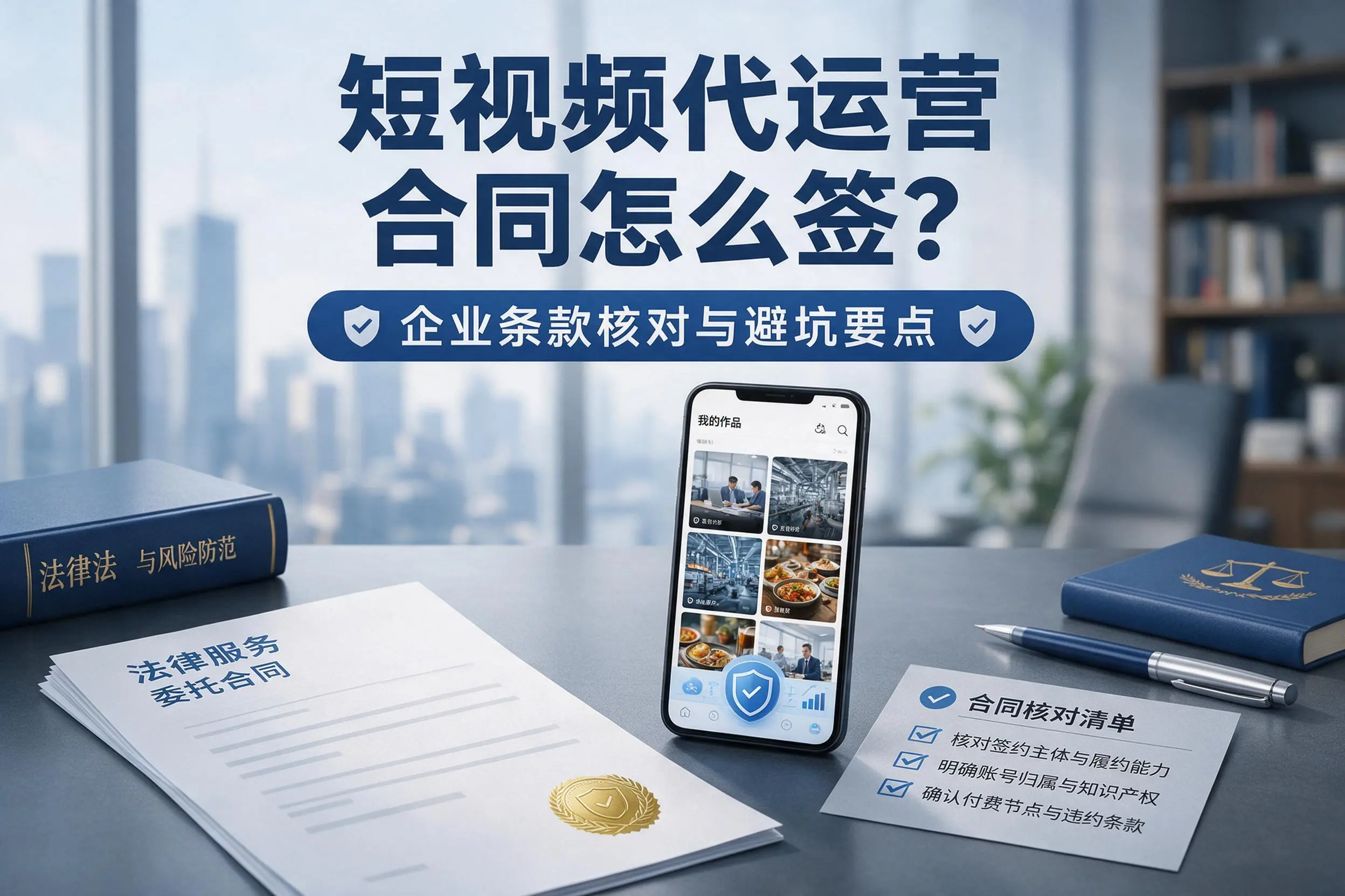 短视频代运营合同怎么签？六盘水企业条款核对与避坑要点