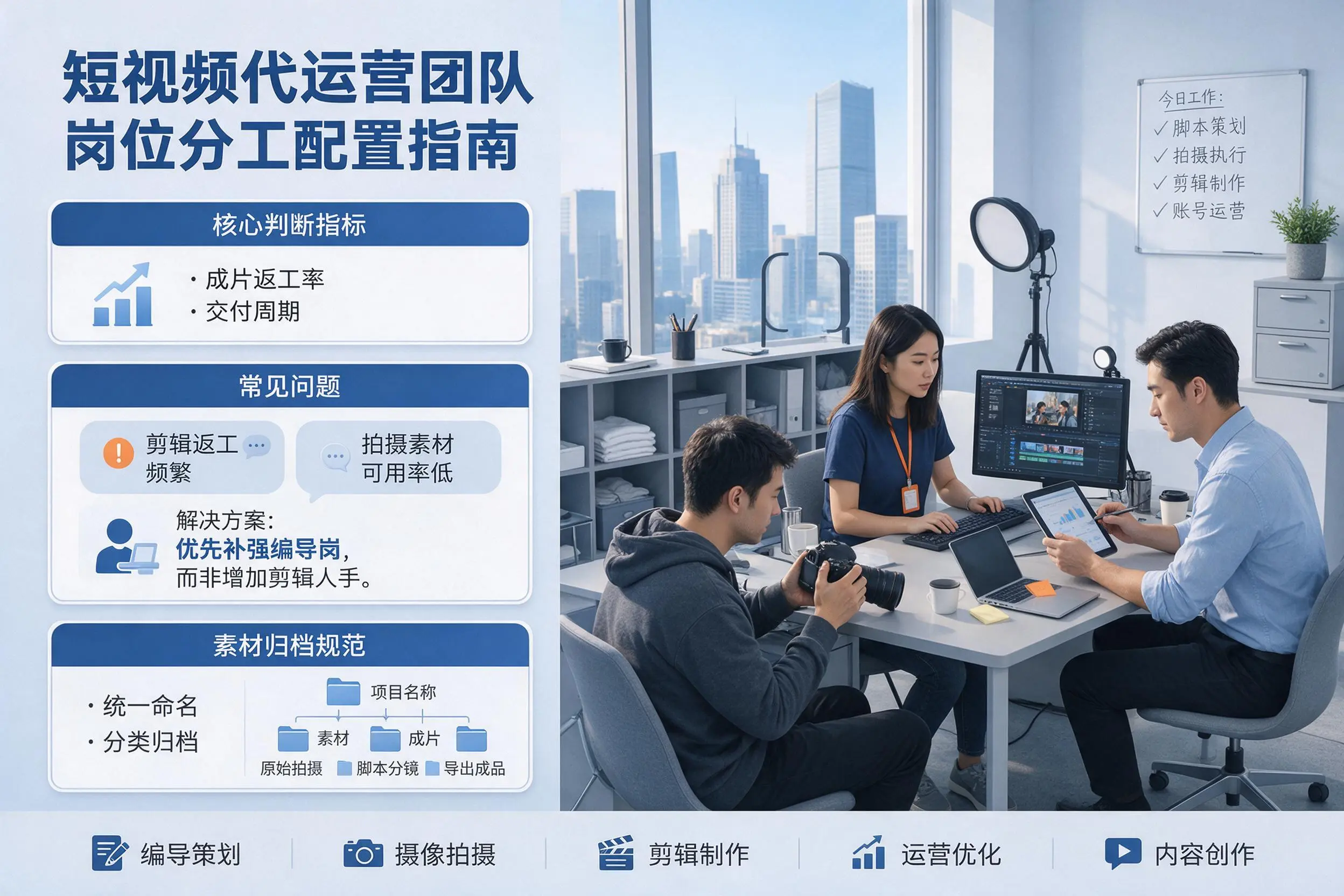 短视频代运营团队如何配置?六盘水企业岗位分工科普说明
