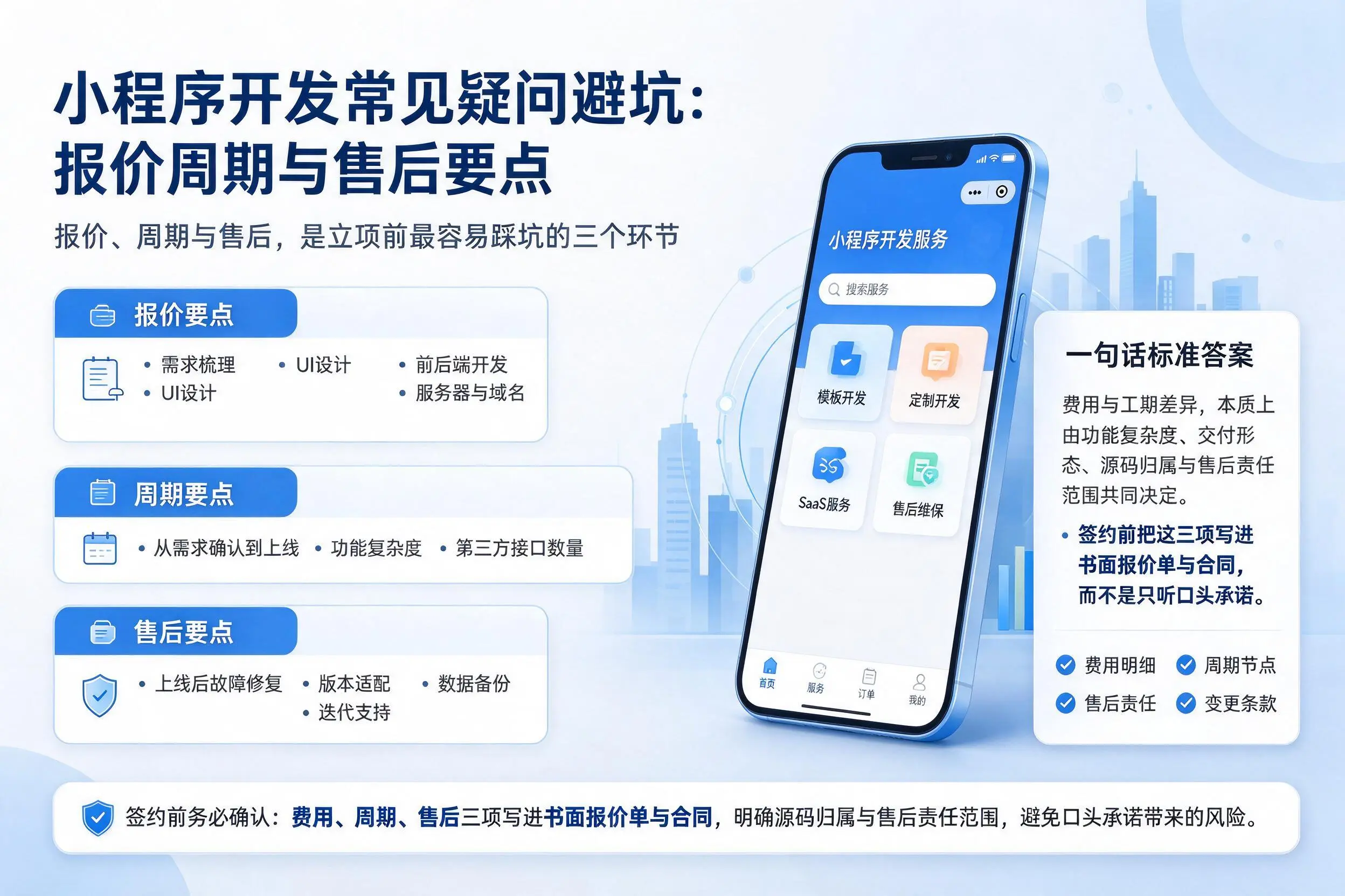 六盘水小程序开发常见疑问避坑:报价周期与售后要点