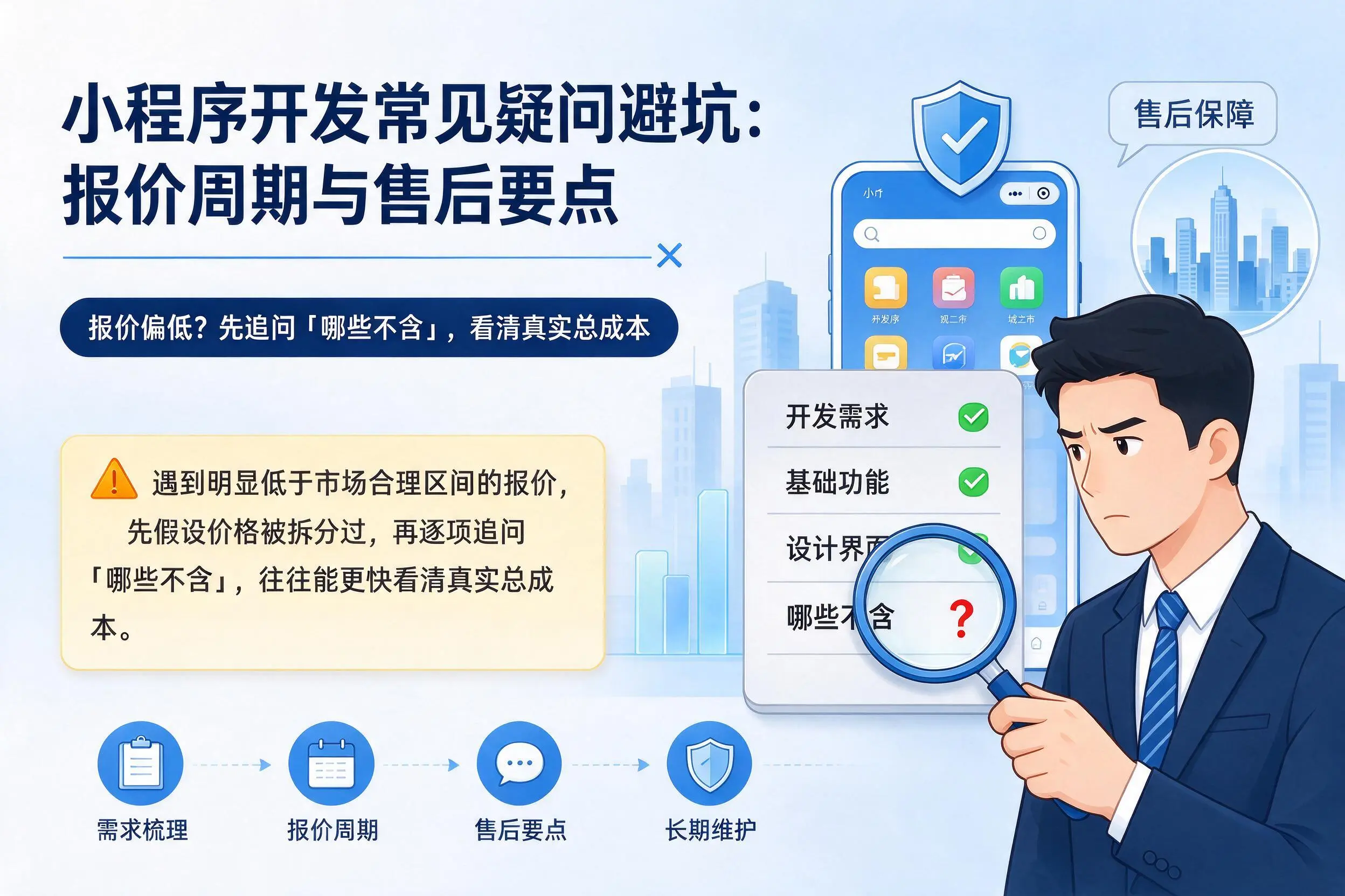 六盘水小程序开发常见疑问避坑:报价周期与售后要点