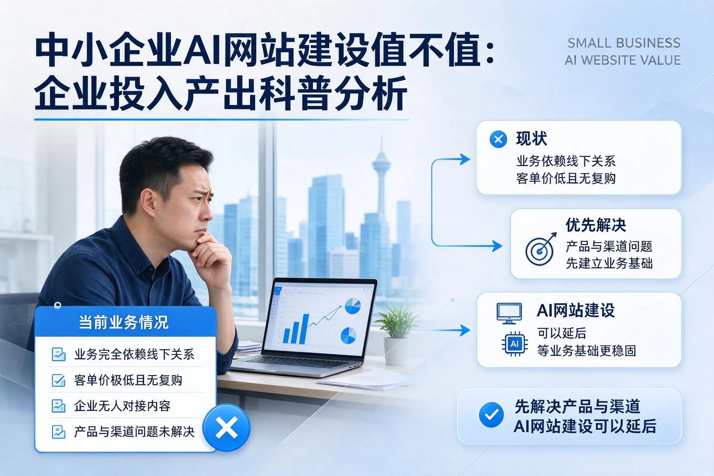 中小企业AI网站建设值不值：六盘水企业投入产出科普分析