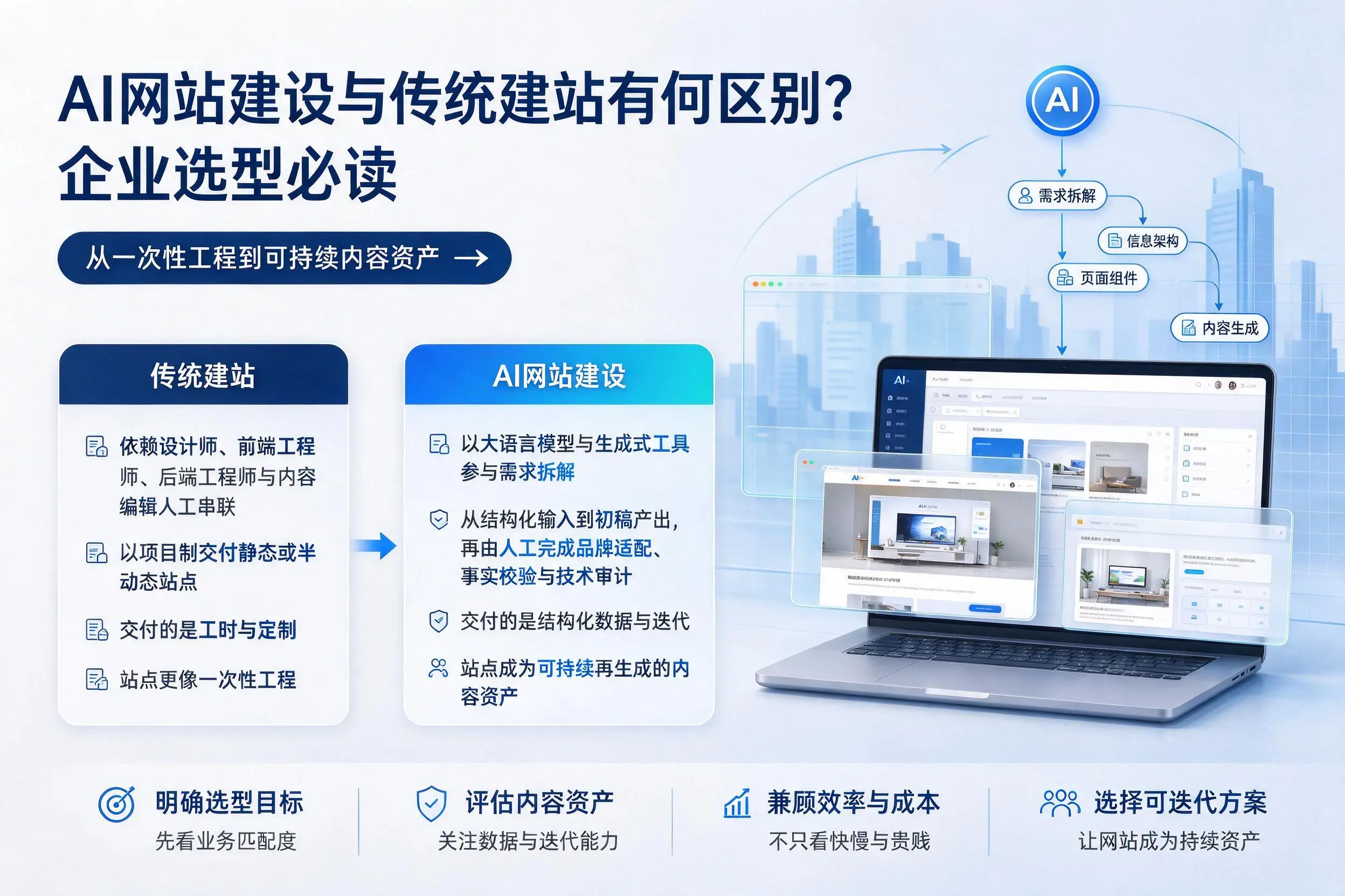 AI网站建设与传统建站有何区别？六盘水企业选型必读