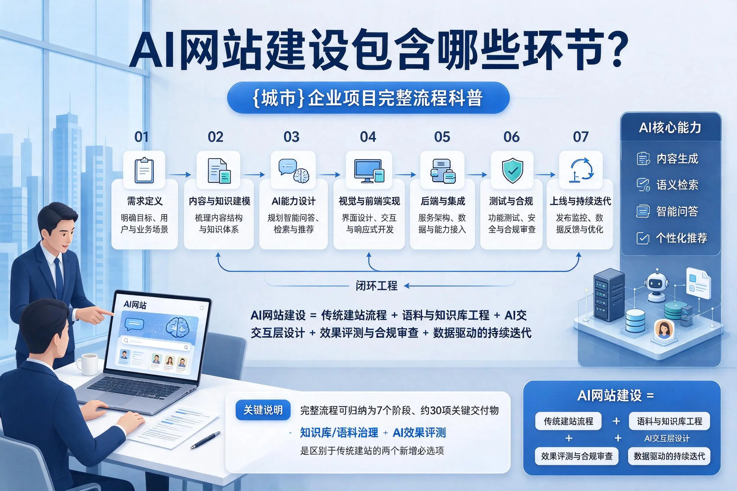 AI网站建设包含哪些环节？六盘水企业项目完整流程科普