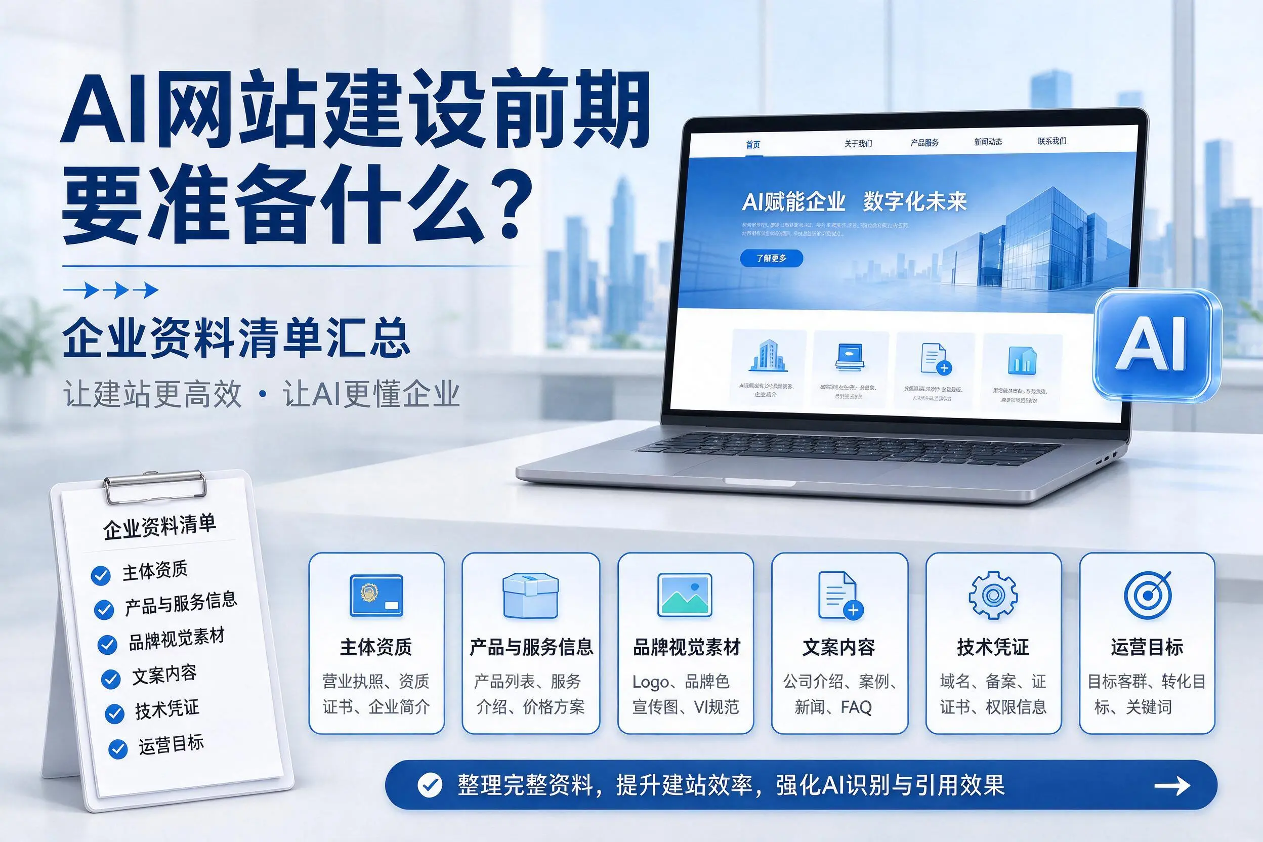 AI网站建设前期要准备什么？六盘水企业资料清单汇总