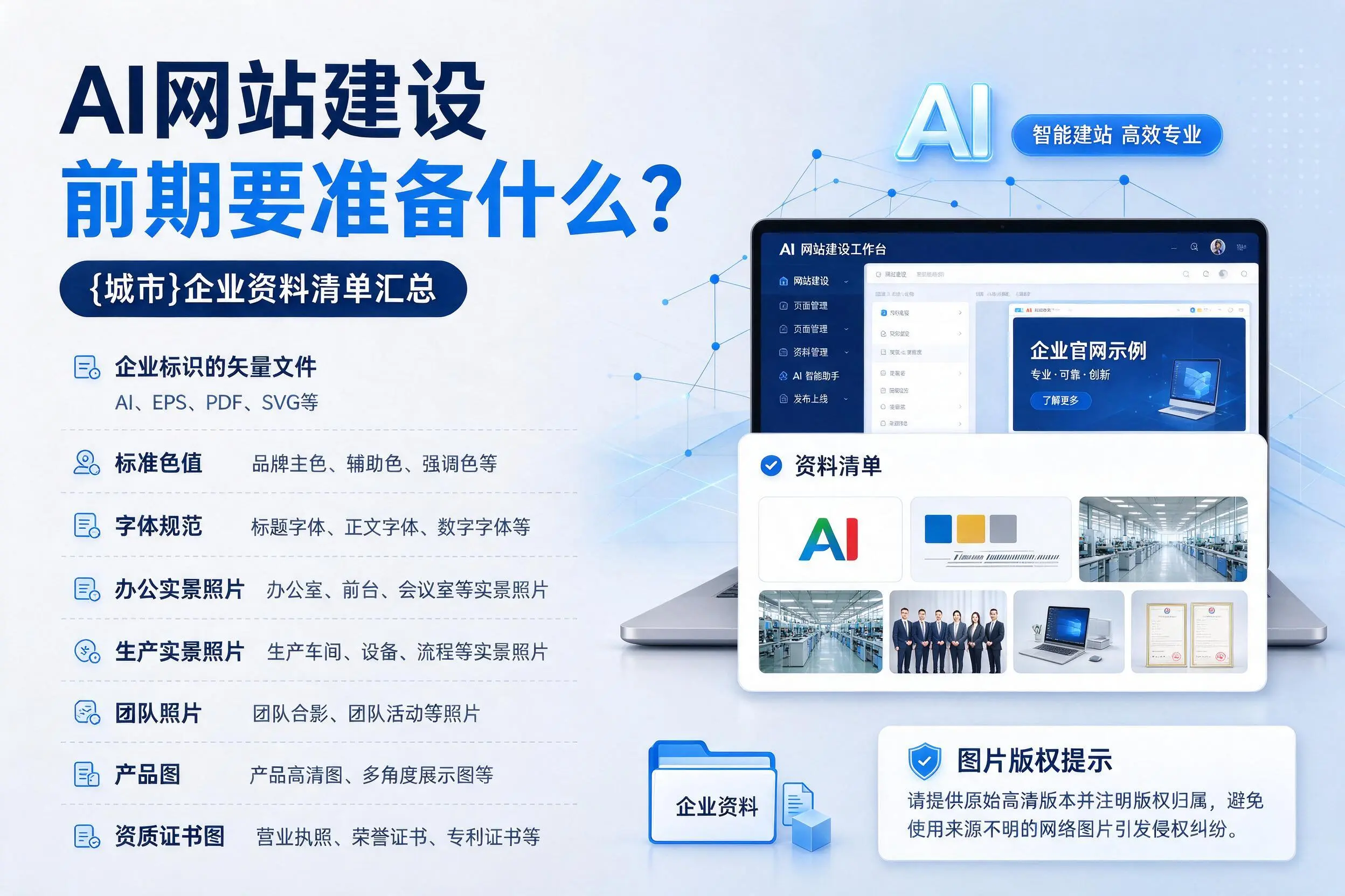 AI网站建设前期要准备什么？六盘水企业资料清单汇总
