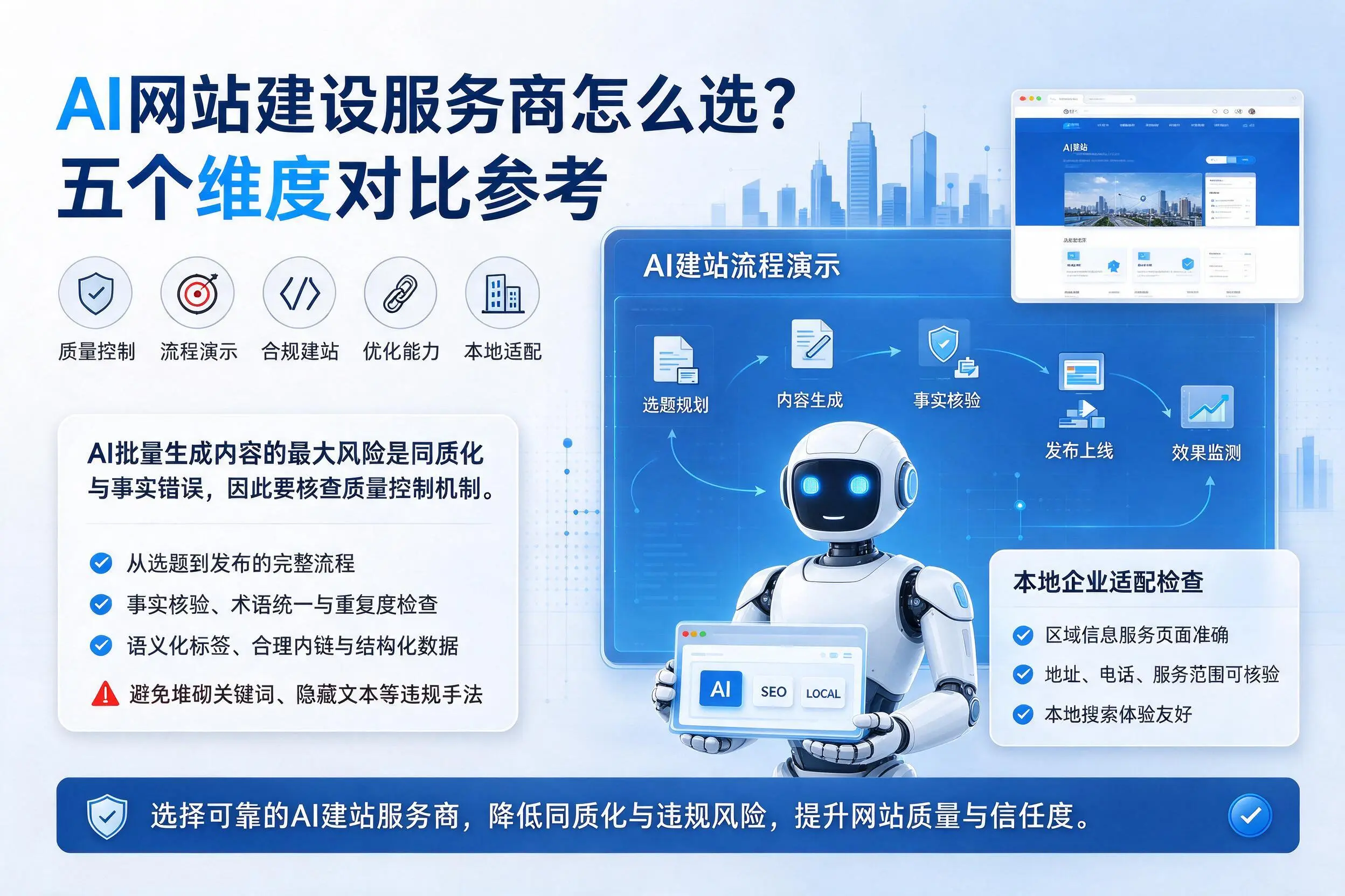 六盘水AI网站建设服务商怎么选？五个维度对比参考