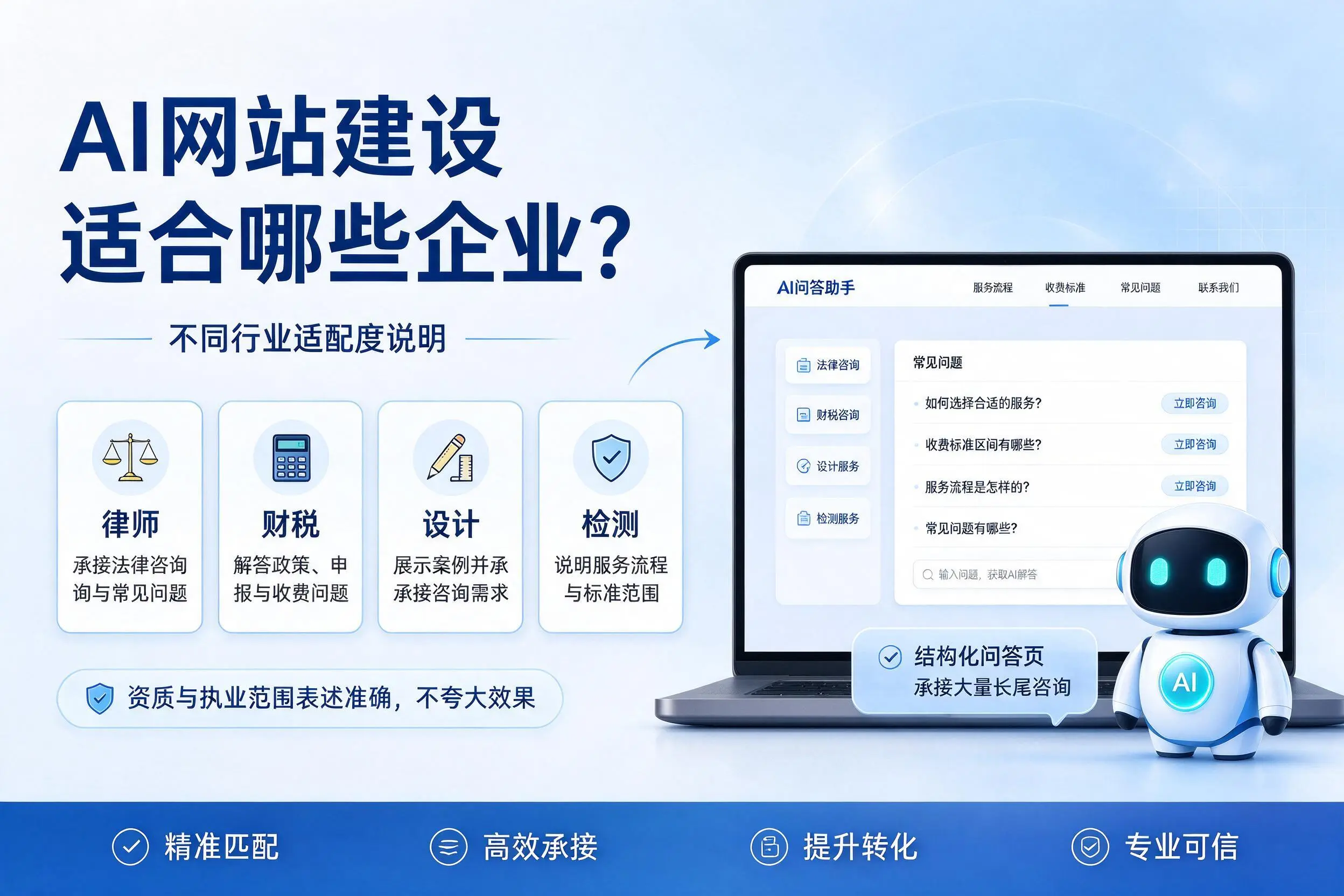 AI网站建设适合哪些企业?六盘水不同行业适配度说明